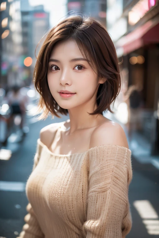 masterpiece, Highest quality, 8K, One girl, The right human hand, Correct human finger, Skinny Japanese woman, cute, Girlish, Delicate woman, Pure beauty, Small breasts, Very small waist, Sexy lips, Illumination, avert your eyes, RAW Photos, debt/1.8135mm, Canon, Anatomically correct, Bokeh，Textured skin, Professional photography, Soft Light, Professional Lighting, Backlight, debtilm grain, (Eye and facial details:1.0), Brown Hair, Medium length hair swaying in the wind, Silk blouse,