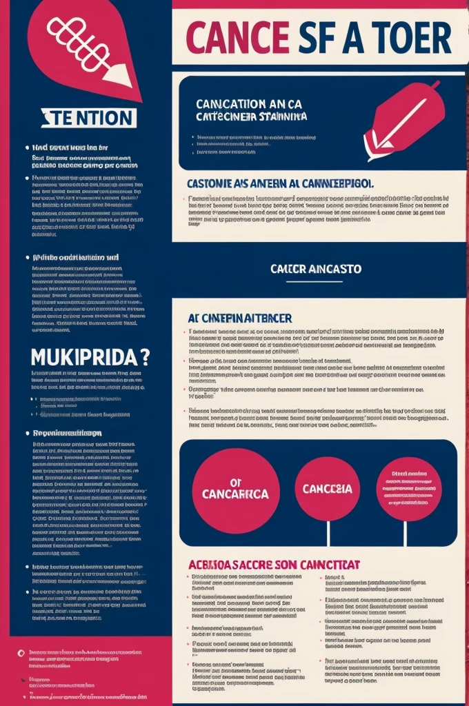 Create a cancer poster in Spanish With information in Spanish