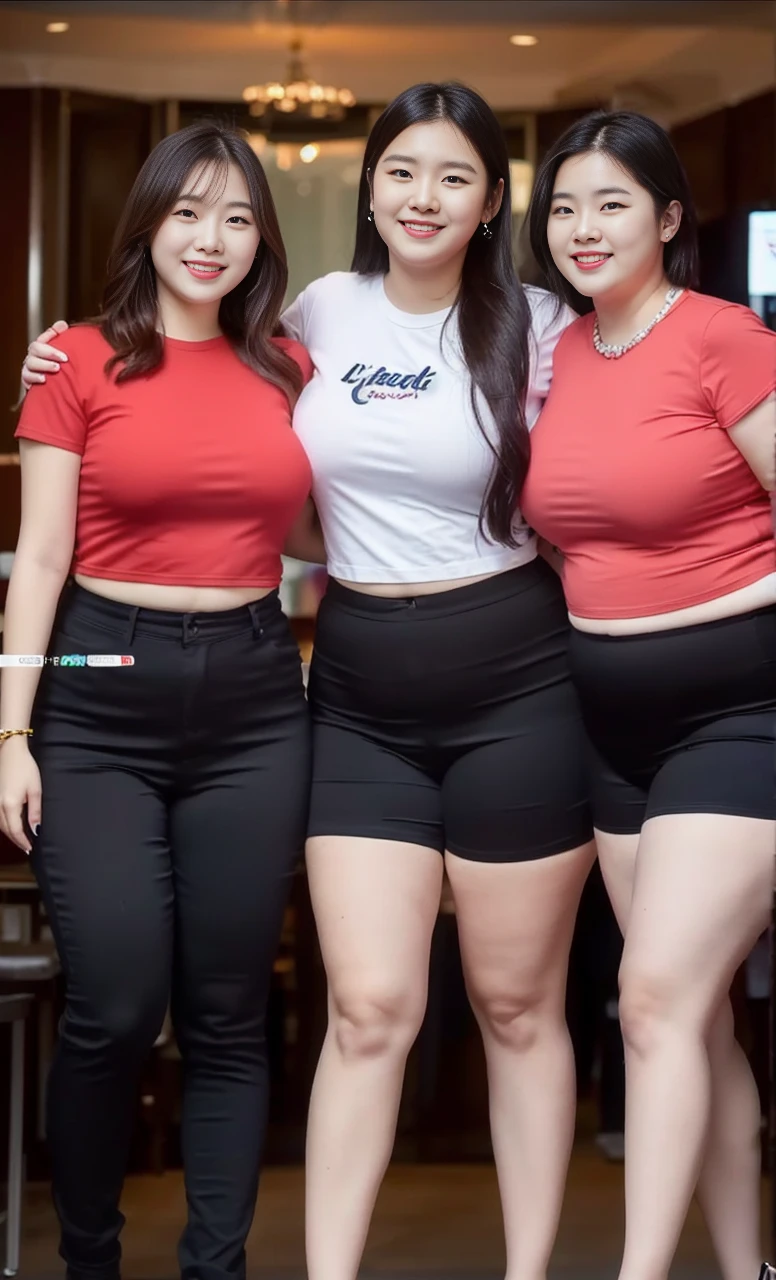 ((best quality)), ((masterpiece)), (detailed), perfect face, araffe woman in a long dark-blue shirt and blue denim skirt walking down a street, thicc, wavy short hair , she has a jiggly fat round belly, bbwchan, wearing tight simple clothes, skinny waist and thick hips, widest hips, her belly is fat and round, soft curvy shape, hyperrealistic full figure, wearing a cute top, wide hips, wearing 10 bracelet , wearing huge diamond necklace Fresh smile