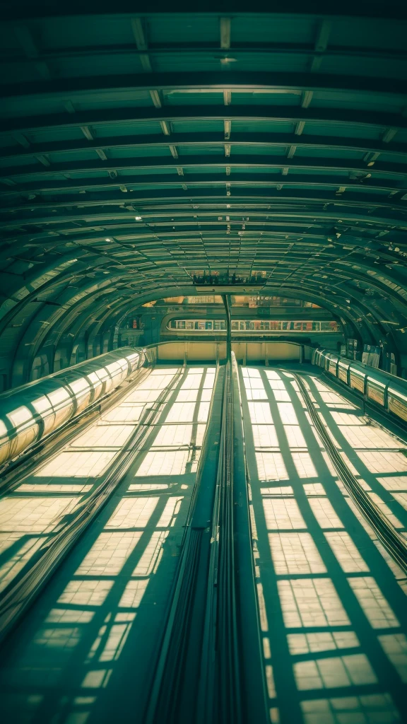 Summer Dream，Metro platform，Dreamy lighting，HD，Details，Best quality