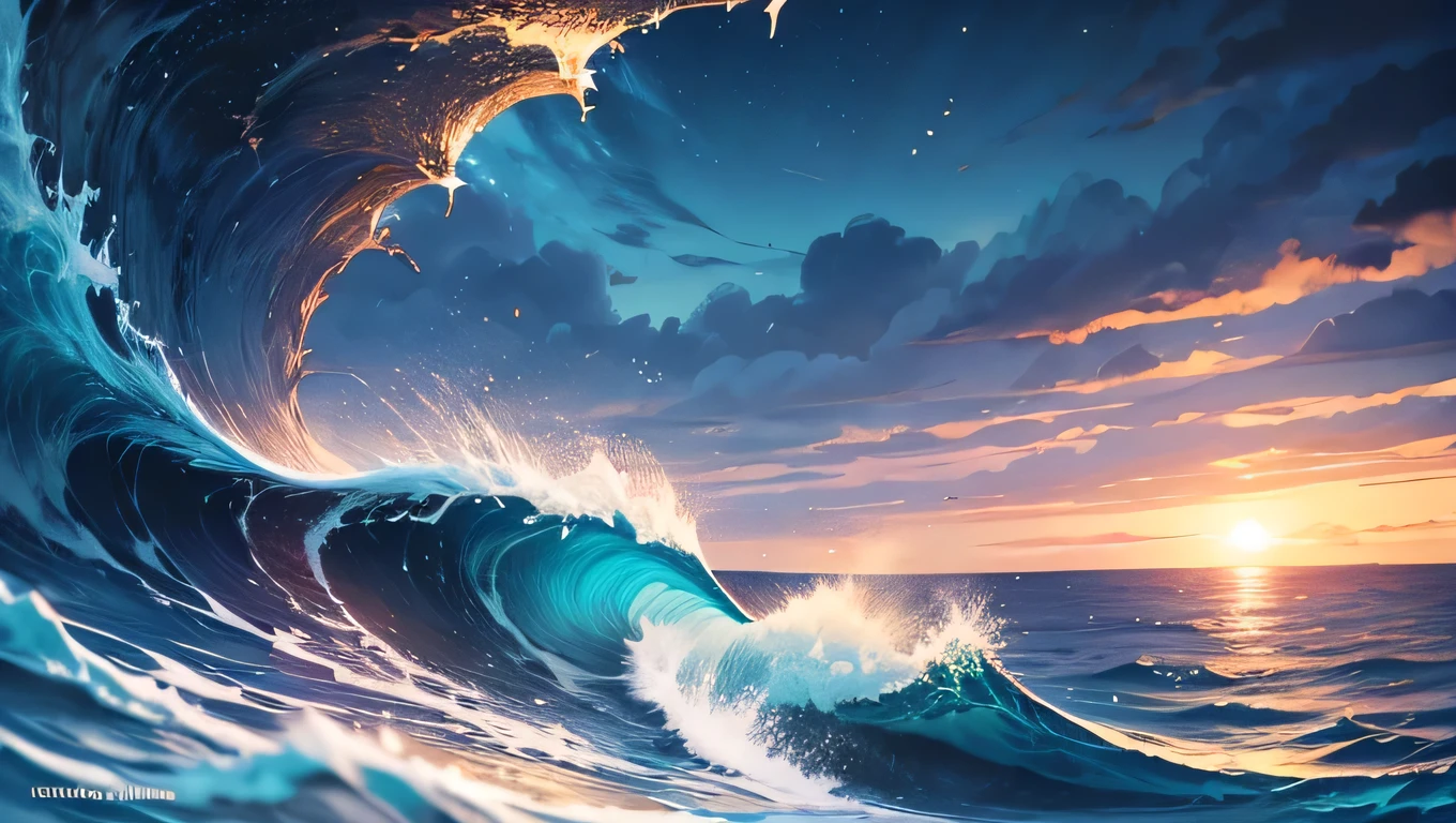 Waves of time, clock, date, time