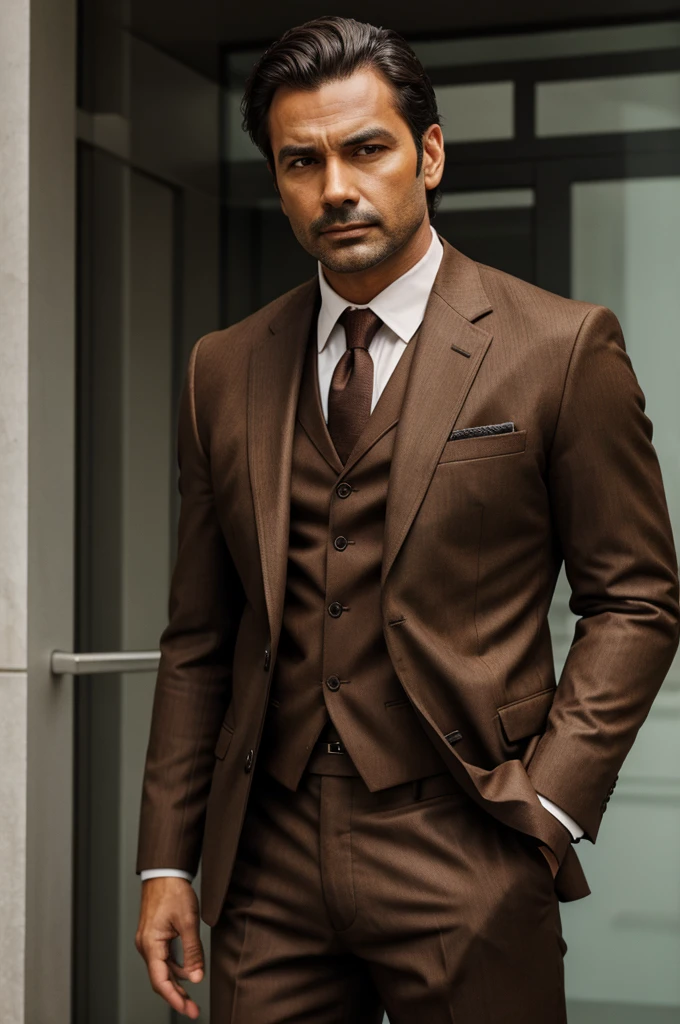 A man wearing brown detective suit