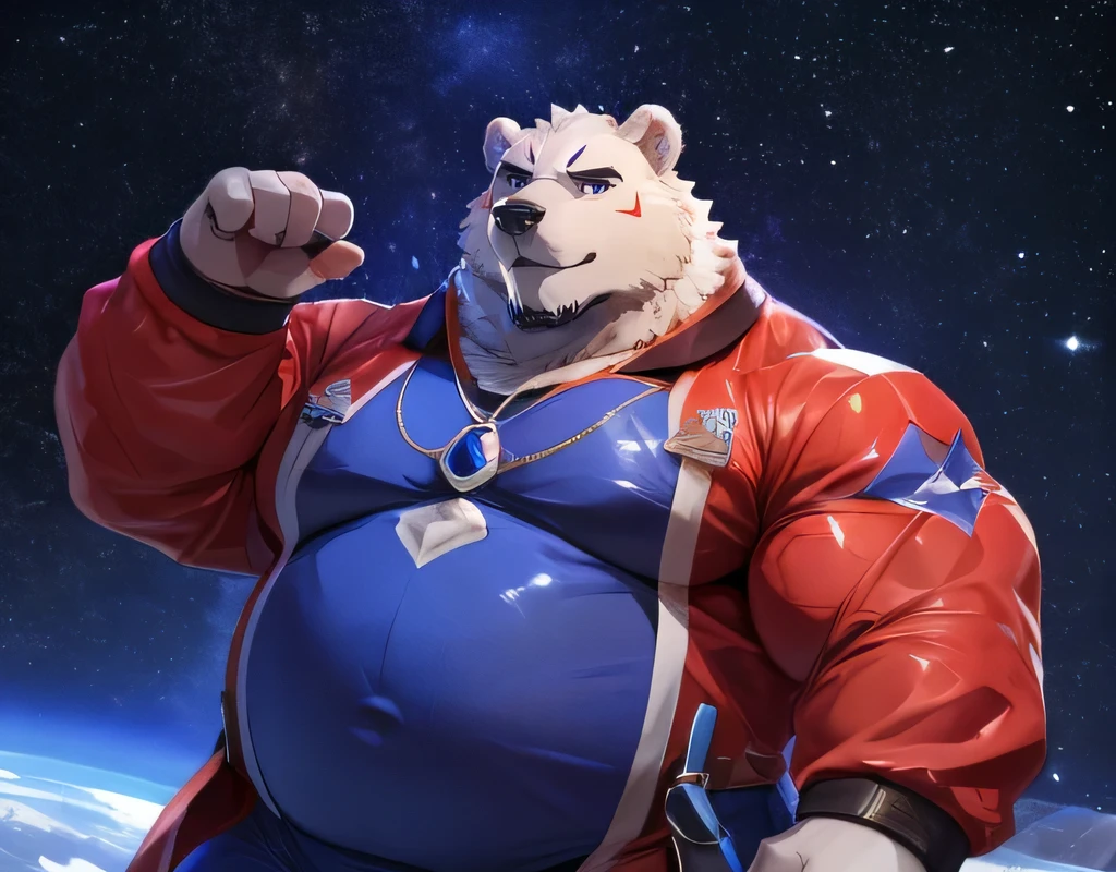 masterpiece,high quality,anime,detailed eyes,furry male White bear, Great physique,strong arms manly, Floating in space, Asteroids, Star Pajama suit, (Night), Shimmering Stars, Joyful, by null-ghost,by pino daeni hot body hot belly. Show bear your huge dick. I wanna cook you dick. I sucked you big dick. I want to hug your big belly. Show you dick. Please show me your huge dick 🍆