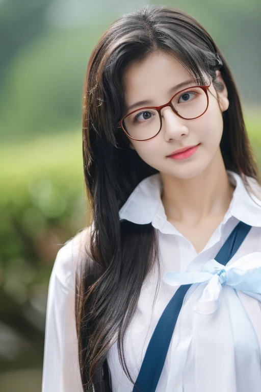 Highest quality、masterpiece、High sensitivity、High resolution、Detailed Description、Slim Body、Glasses、In the sudden rain、A situation where the whole body is soaked、