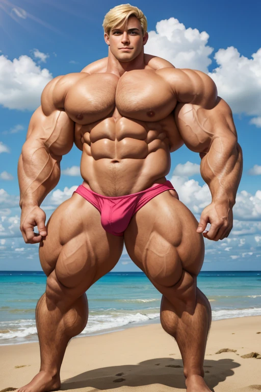 Two young men on a beach looking confused as they turn into smiling dumb blonde bodybuilder ken dolls with plastic skin and defined muscles and doll joints. Wearing tank tops. Staring blankly with bodybuilder ken doll bros encouraging them to give in and become identical. realistic. Bro. Big biceps. Big triceps. Big traps. Broad shoulders. broad chests. plastic skin. doll joints. Photo morph. Massive muscles. Bodybuilder. Hyper muscles. Hefty bulging crotch. Hyper . Dumber and dumber. Blank stare. "Hi, I'm Ken, bro." Barbie Land. Doll. Man to doll. Bro. Dumber and dumber. Doll joints. Real face. Be a bro. Just a doll. Forgetting old life. Assimilation.