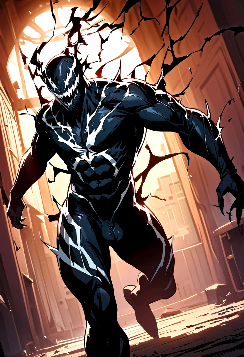 male, thick thights,  abs, penis, nude

 alien
mammal 
 symbiote
Venom