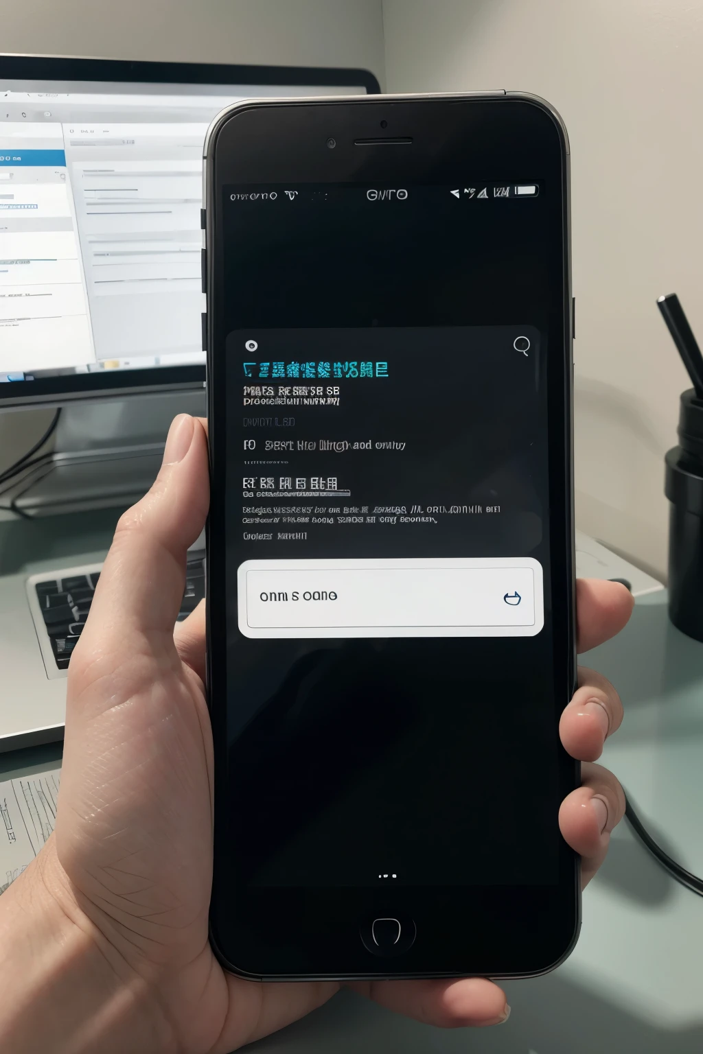 Image of a cell phone repair (screen change) 