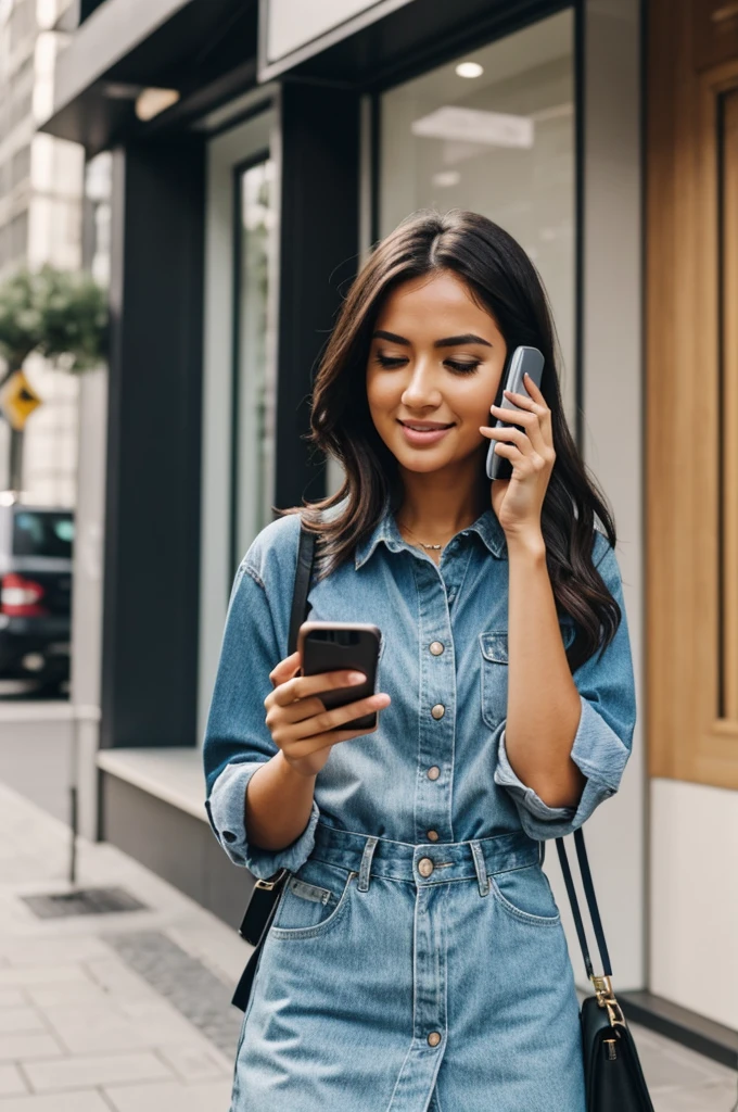 A woman with a phone in her hand with Instagram notification
