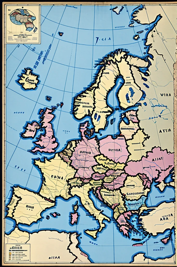 Map of Europe showing the boundaries before the First World War 