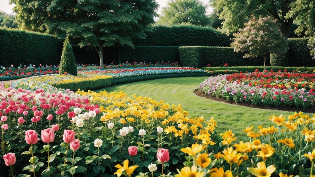 an beautiful flower garden 