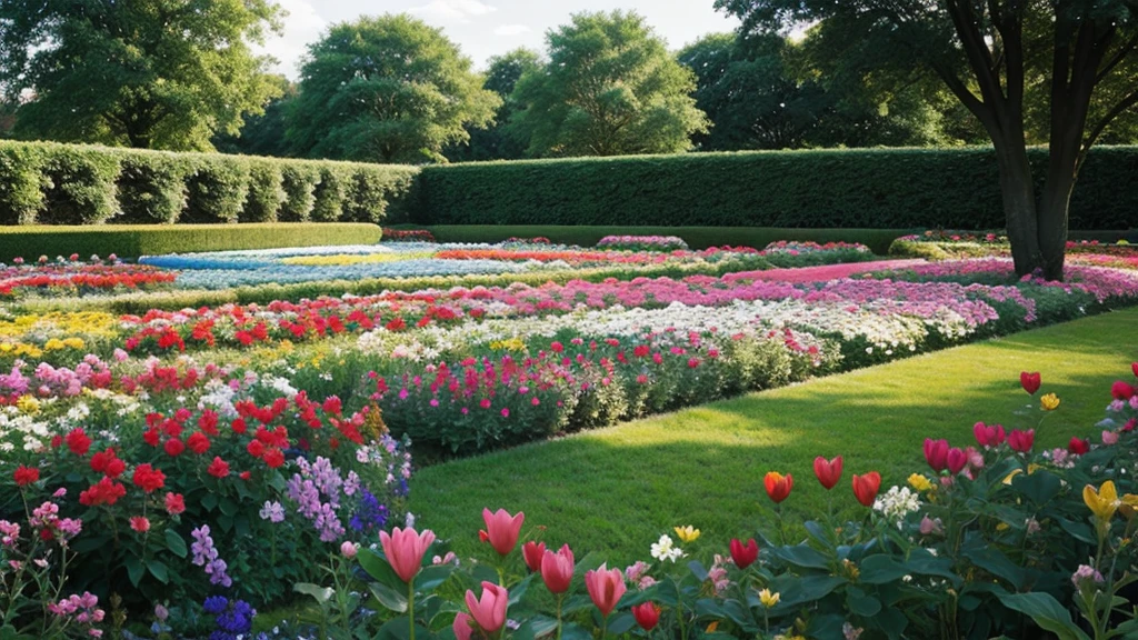 an beautiful flower garden