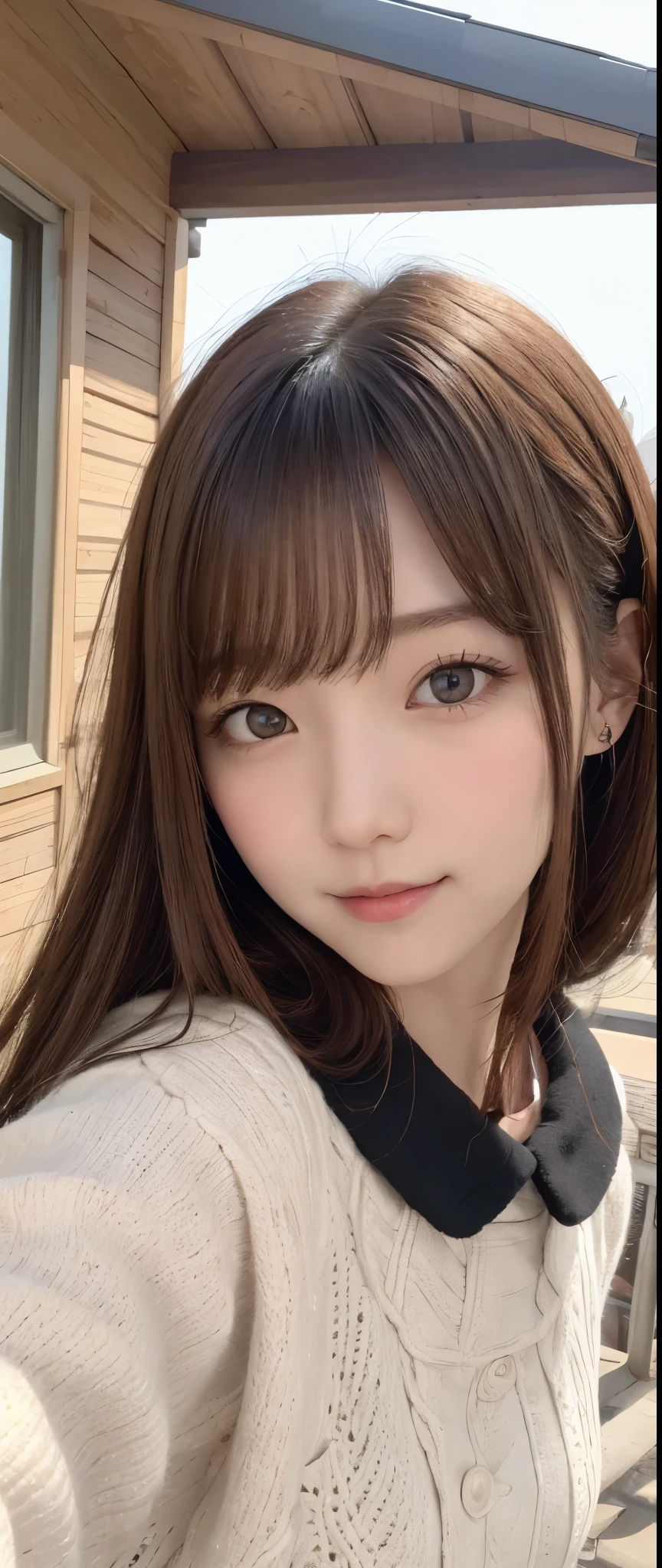 one girl, (a beauty girl, delicate girl:1.3), (:1.3),
BREAK, Cute long sleeve winter clothes,BREAK with hands on cheeks, very fine eye definition, (symmetrical eyes:1.3),
BREAK, Winter Park,
BREAK, small breasts, brown eyes, parted bangs, brown long hair,  girl,Gentle Smile BREAK, (eyes and faces with detailed:1.0),
BREAK, (masterpiece, best quality, ultra detailed, detailed face, 8K)