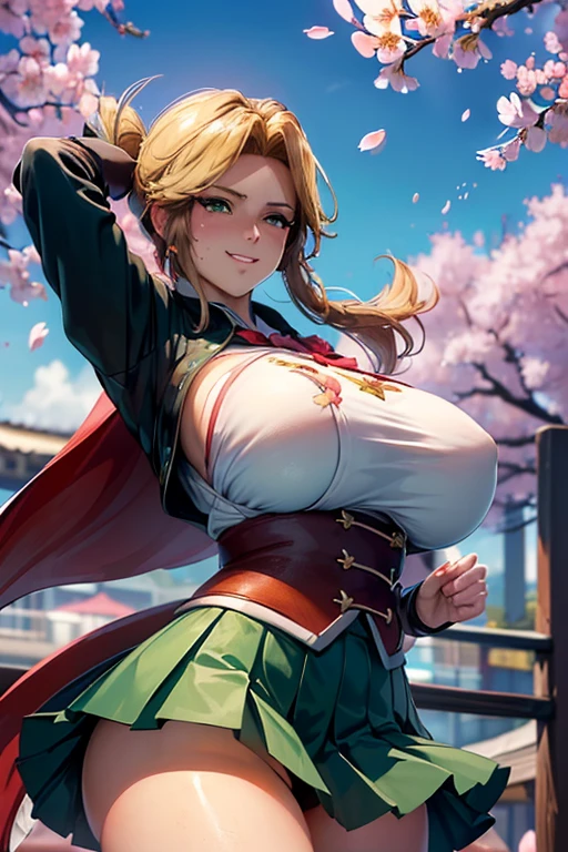 8k(A sloppy smile:1.5)
((woman,Huge boobs, (Huge breasts:1.３),(Are fat:1.3),とても唇が赤いHuge breastsを強調,Big Ass,Narrow waist,Long legs,Green Eyes立っている)) 8K((((Anime Style),(The facial expression is good:1.1))))8K(((((Anime Style)Green Eyes)))) 8K((Schoolyard))8K((Frontal cut))
8K((night))8K((Beauty))((学生blazer15歳学生服 緑のネクタイ, blazer, Pleated skirt))
8K(((((spring,cherry blossoms,The wind is blowing,Her skirt is flipped up,cherry blossomsが散っている:1.1)))))