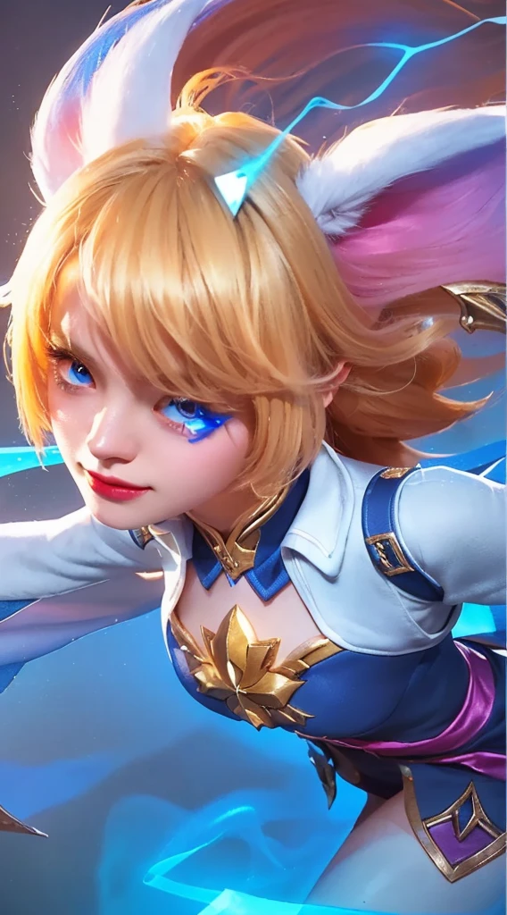 a close up of a young girl with blonde hair and white cat ears, beautiful detailed eyes, beautiful detailed lips, smile, extremely detailed eyes and face, long eyelashes, star guardians, portrait knights of zodiac girl, beautiful celestial mage, digital art, detailed fantasy portrait, cinematic lighting, ethereal, vibrant colors, intricate detail, dramatic atmospheric, masterpiece, ultra-detailed, photorealistic, cinematic, octane render, dramatic lighting, vibrant colors, fantasy, magical