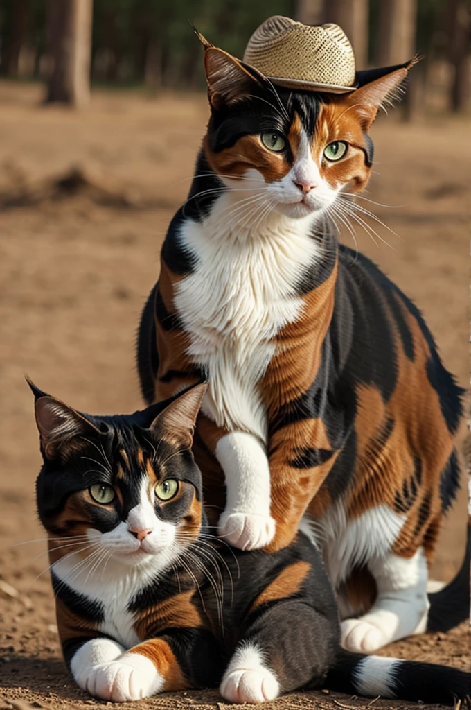 Cowboy calico cat