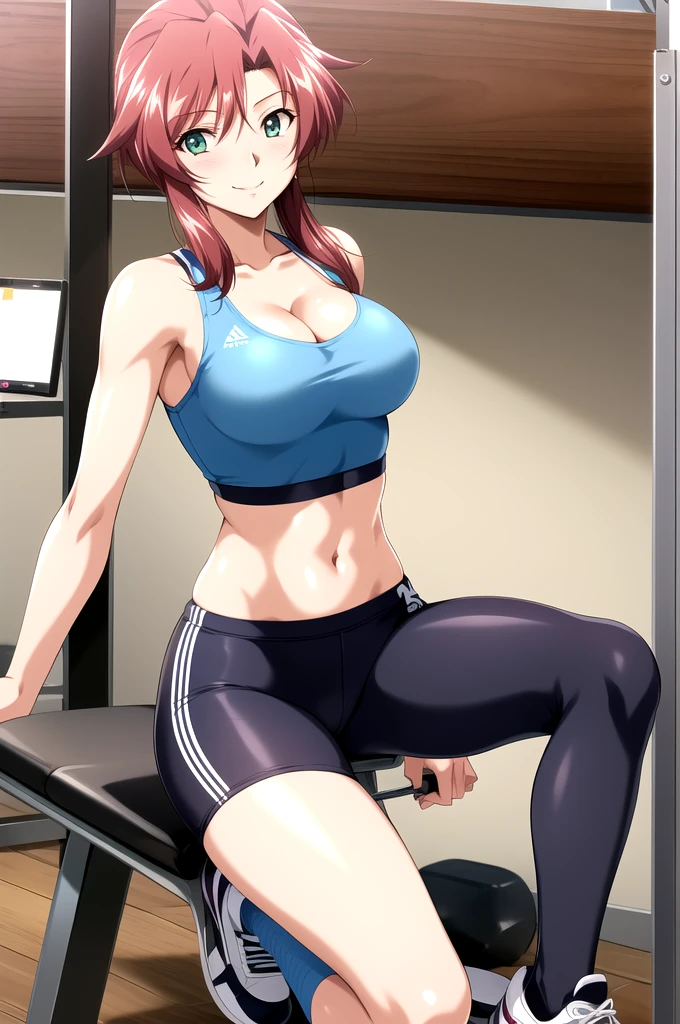 Innai Kansen - Iimura Manami Innai Kansen - Iimura Manami, masterpiece, best quality, a beautiful sexy woman in sports outfit posing on an exercise machine at the fitness gym, 1girl, 独奏, sports , breasts, navel, short shorts, midriff, wrist bands, socks, cleavage, sneakers, smile, looking at viewer, 