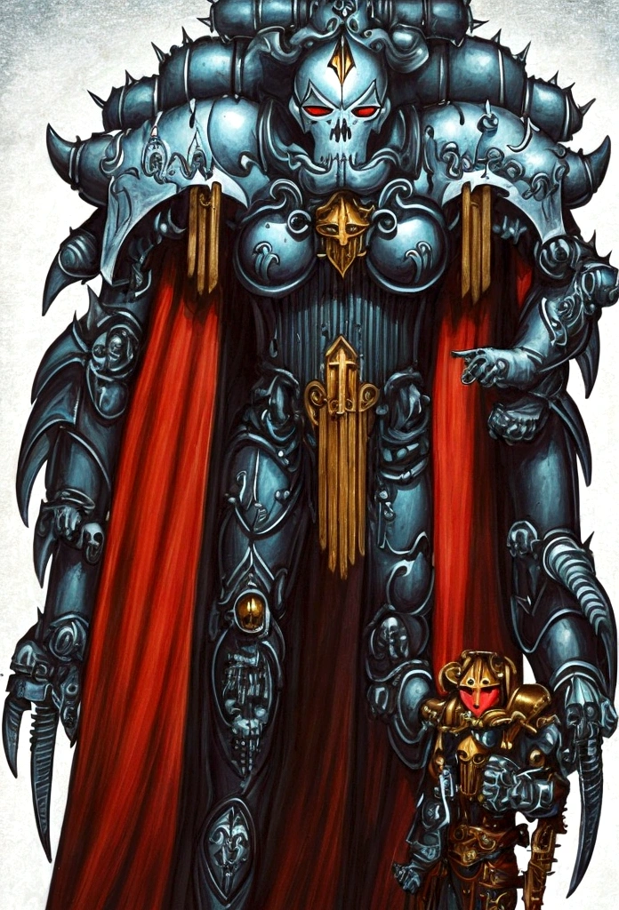 Gorgeous adepta sororitas from the movie Tron glowing skull armor spikes teeth monster dirty tentacles pus pimples crack truenurgle