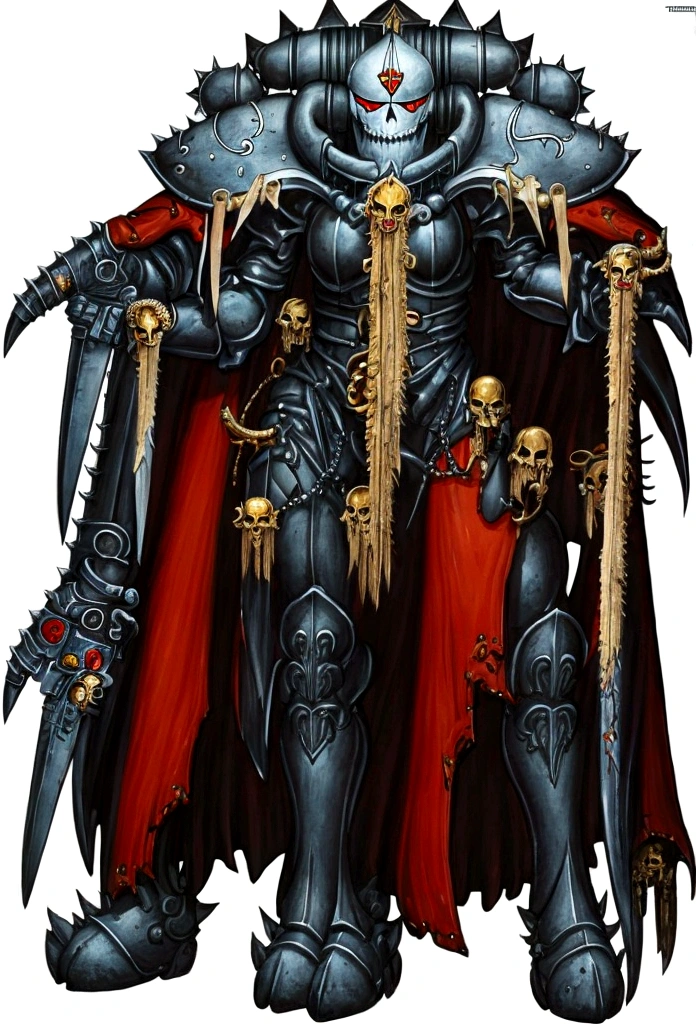 Gorgeous adepta sororitas from the movie Tron glowing skull armor spikes teeth monster dirty tentacles pus pimples crack truenurgle
