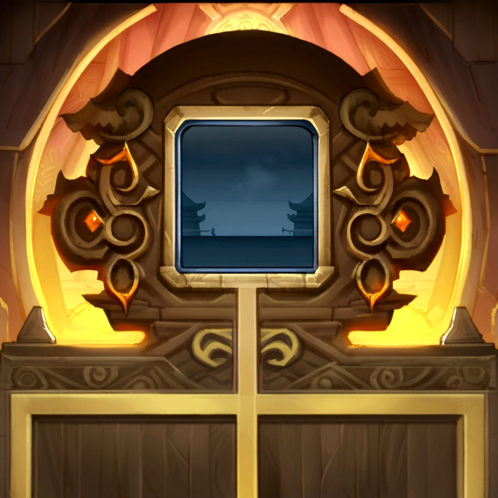 a close up of a cross in front of a door with a window, temple background, arena background, a portal to the lost flame realm, magical portal opened, light kingdom backdrop, temple of the sun, hearthstone concept art, blizzard hearthstone concept art, mysterious temple setting, ornate borders + concept art, mythical shrine, ancient symbol behind it, from hearthstone,China,
