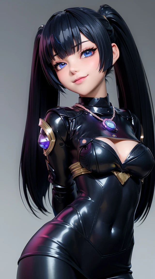 (masterpiece:1.3), (Best Quality:1.3), (Ultra-detailed:1.2), ((kawaii)), Cute, (lovely), ((sexy)), ((Extremely detailed)), 4K, (8K), Best Quality, (Beautiful), Illustration, anime style, (bold line:1.2), Gradation, looking at viewer, //, (bent down:1.1), (arms behind back), //, a cute girl, 1girl, (solo:1.2), gleaming skin, //, (flat chested), (Perfect eyes:1.2), (Perfect iris:1.2), //, darkblue hair color, (beautiful eyes) //, (half closed eyes:1.3), (sexual expression:1.2), Fascinated expression, smile, (blush:1.2), //, modern city background, on rock, twin tails, straight bangs, muscle girl, hard abs, exposed abs, NECKLACE, skirt, heavy armor suit, mecha musume, underboobs
