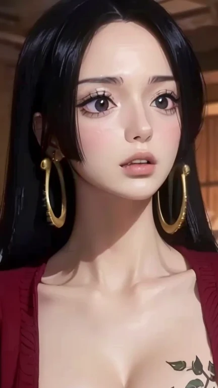best quality, masterpiece, Very detailed, (((Full and soft breasts,)))(((Large Breasts))) (((Cleavage)))1 Girl, ((Rose)), (vine), cage, bandage, Red string, (Detail Light), falling Rose petals, Boya Hancock, (Not suitable for working hours:1.8), (masterpiece:1.5), Detailed photos, Smile, Sexy, (8K, Reality, best quality: 1.4), (1 Girl), Pretty Face, (Anime realistic face), (Black Hair, Long hair: 1.3), Beautiful hairstyle, Realistic eyes, eyes in beautiful detail, (Realistic skin), Beautiful skin, (sweater), absurd, attractive, Ultra-high resolution, Surreal, HD, Golden Ratio, (Hypersexuality:1.5)