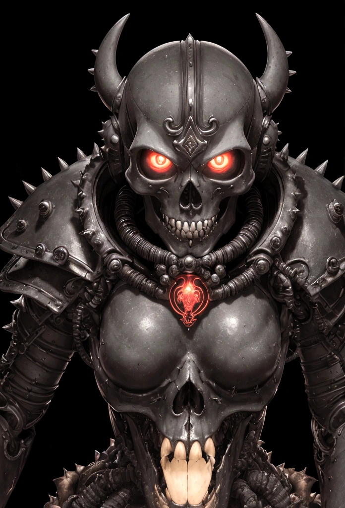 a gorgeous adepta sororitas from the movie tron, glowing skull armor, spikes, teeth, monster, dirty tentacles, pus pimples, cracked truenurgle, detailed face and eyes, beautiful lips, extremely detailed, 1girl, oil painting, concept art, dark fantasy, cinematic lighting, dramatic shadows, vibrant colors, moody atmosphere, hyper detailed, 8k, photorealistic

