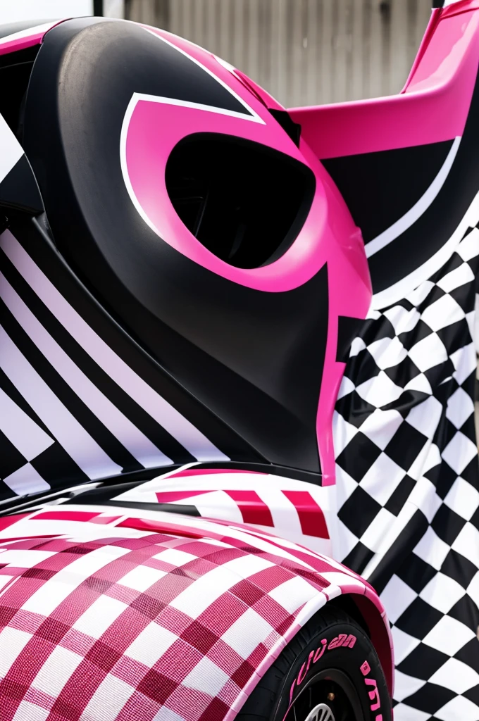 pink checkered flag,White, black and cherry
