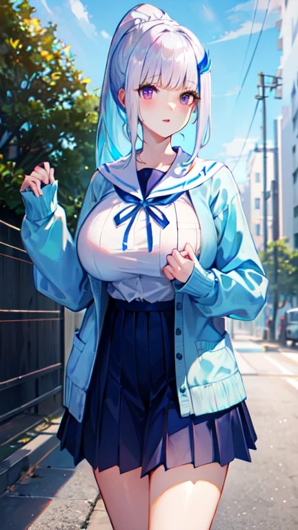 Cartoon picture of woman in short skirt, Opai, doujin, loli, ecchi, little curve loli, detailed manga style, Shikamimi, pixiv 3dcg, digital manga art, thicc, (huge: 1.5), blue sailor suit