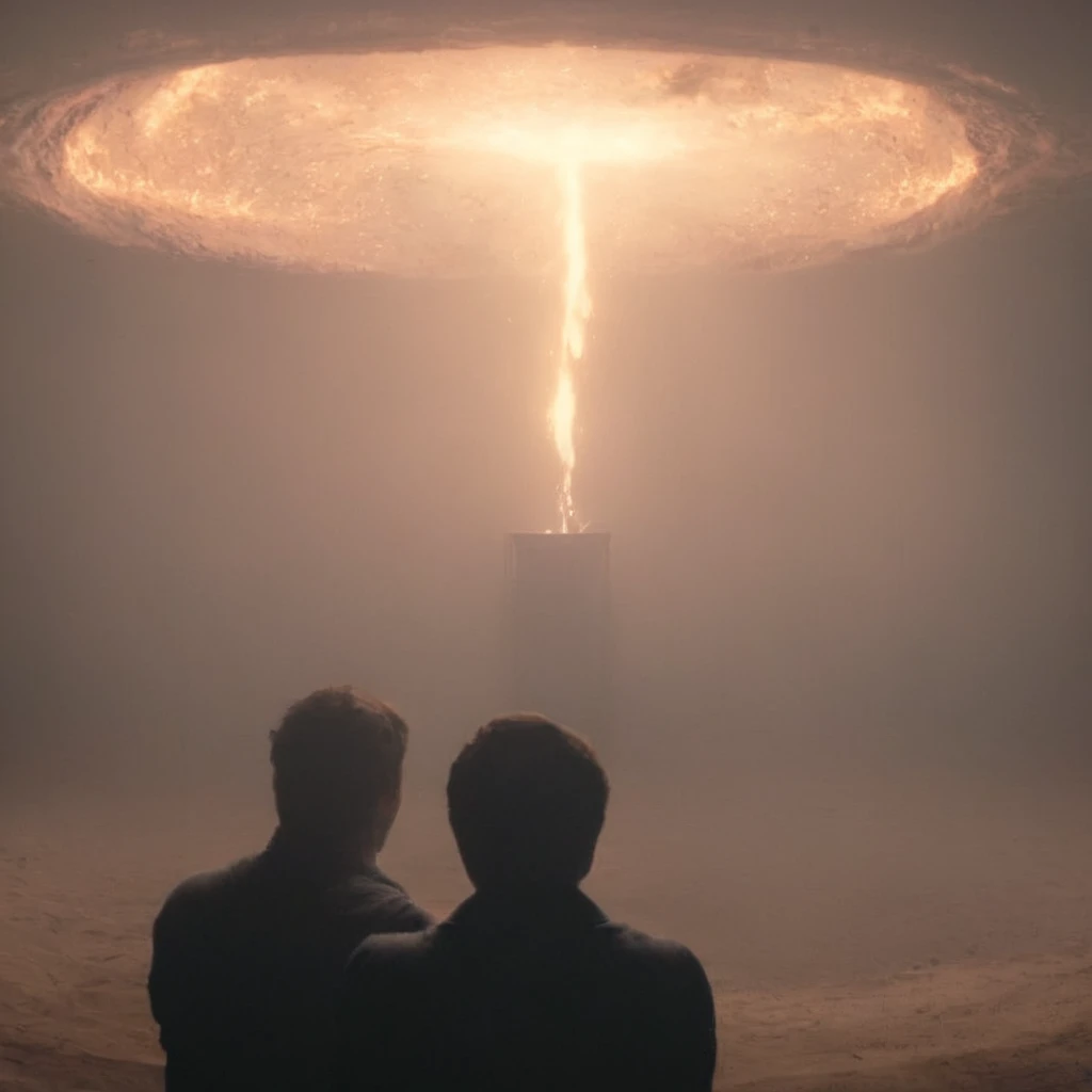 cinematic film still of Best Cinematography a man is being sucked into a black hole circle in a dark messy room underground with sparks and dust particles and fire ring on Kodak Motion Picture Film Style, shallow depth of field, vignette, highly detailed, high budget, bokeh, cinemascope, moody, epic, gorgeous, film grain, grainy