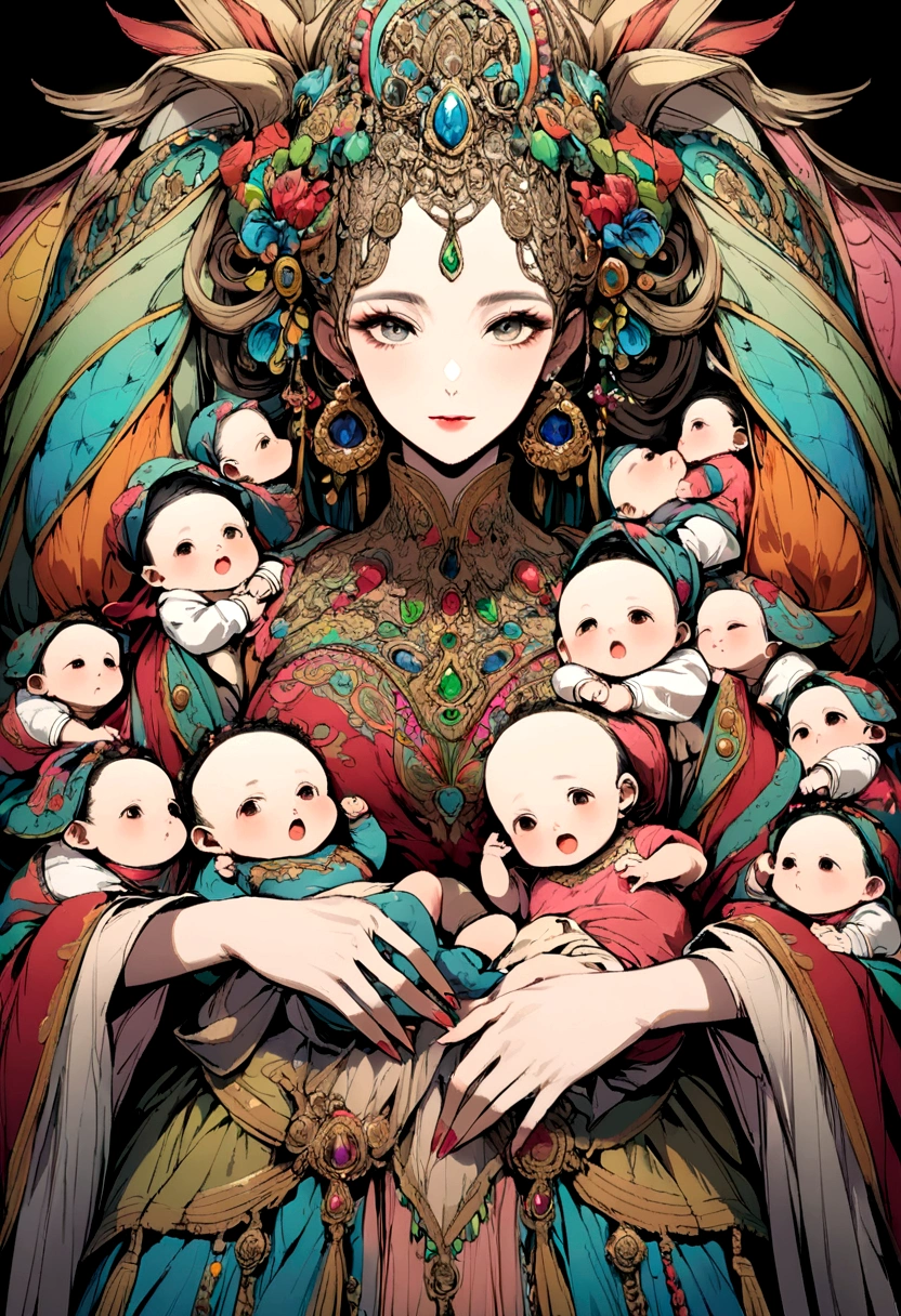 Woman with 6 baby
