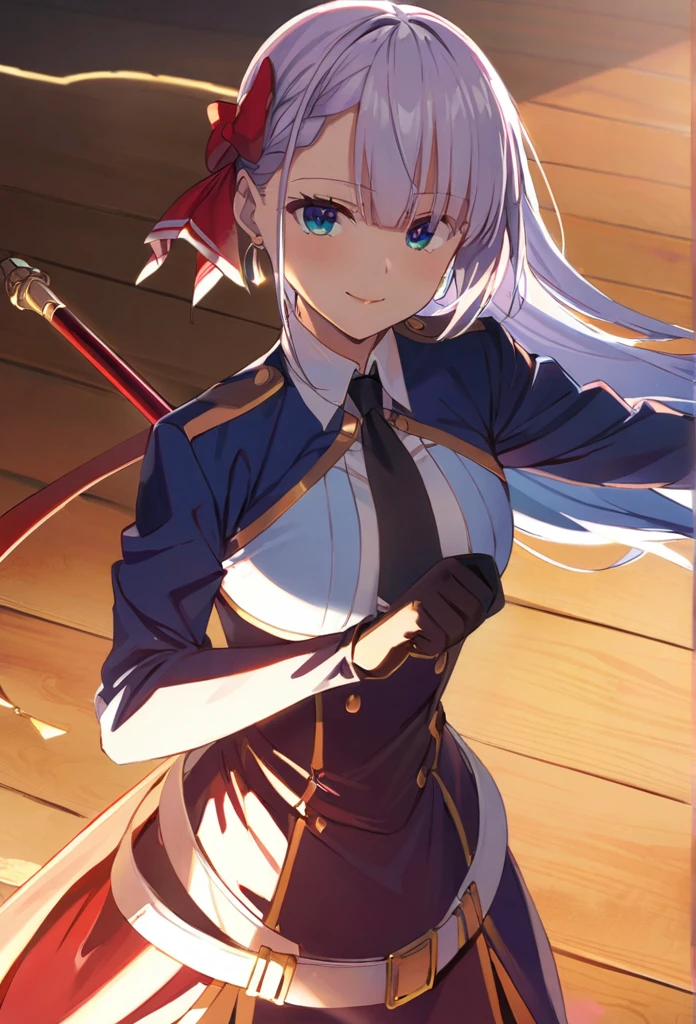 alone, 1 Girl, riselia-cag, salary, keep, arms, Focus on women, sword, Cape, armor, Lambent Light, Handguard, ,  armor, full armor, A soft smile, (((masterpiece)))， ((Highest quality))， ((Intricate details))　(8K)