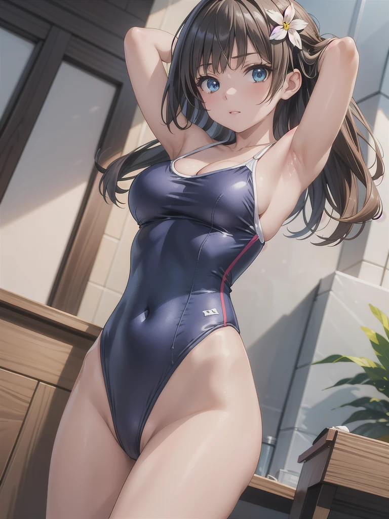 Okay, Saten Ruiko, Black Hair, blue eyes, Long Hair, ((hair ornaments)), Floral decoration,
((Sexy Swimwear:1.3)),
break ビーチ, Palm tree, ((Arms above head:1.3) break looking at viewer, (Cowboy Shot:1.5), ((Dutch Angle:1.3)), break (masterpiece:1.2), Highest quality, High resolution, unity 8k wallpaper, (figure:0.8), (Beautiful fine details:1.6), Highly detailed face, Perfect lighting, Highly detailed CG, (Perfect hands, Perfect Anatomy:.3),