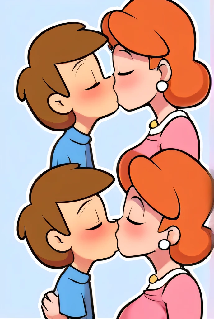 kissing, (mom son), sideview