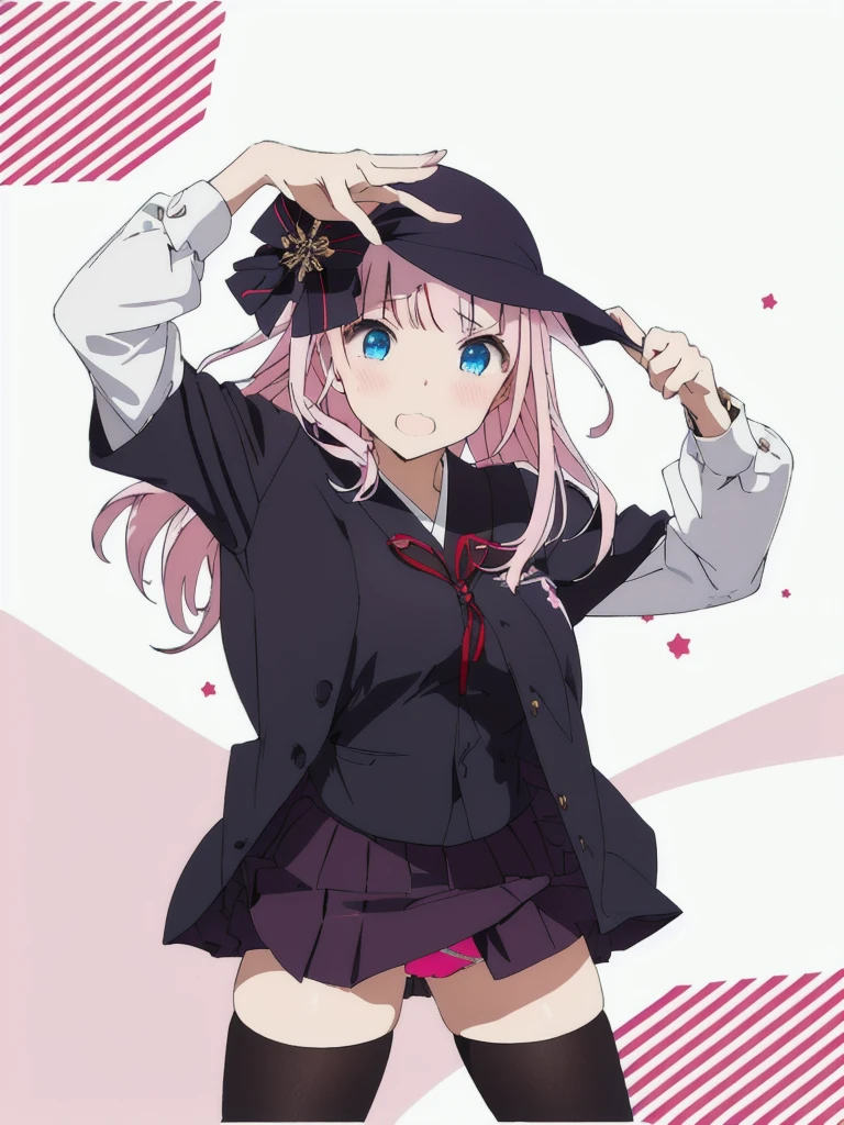 Red Eyes、、Pink Hair、Blue Eyes、Pull up your skirt、high school girl、Japanese 、classroom、Blushing、Embarrassed、Glamorous expression、Pull up your skirt、Showing panties、Showing panties、Blushing、Glamorous expression、Pull up your skirt