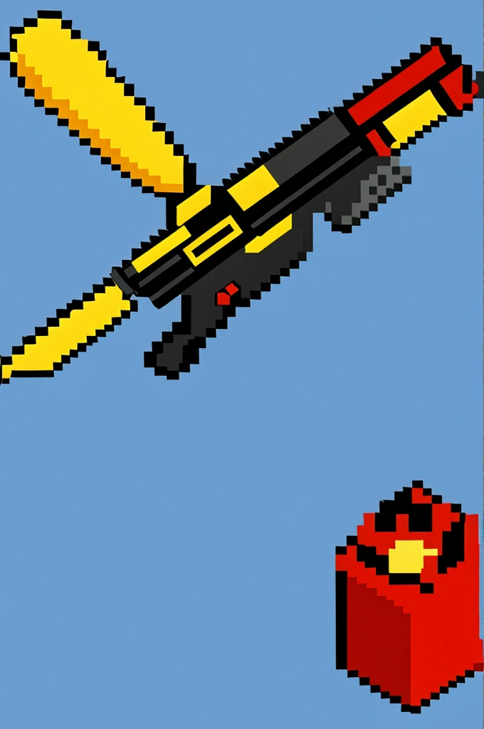 A weapon in pixel style