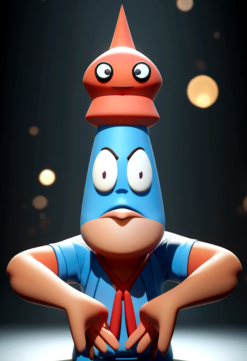 Male cartoon character wearing black glasses and a blue shirt, anime character, Stylized characters, Animation-style rendering, 3D stylized, Arnold Maya Rendering, 3D rendering style, toon render keyshot, 3D Characters, 3D Characters, 3D rendering style, 3D Charactersレンダリング, Cartoon characters, Close-up Character, Character pose, (Pixar Style) (Master Parts:1.2) (Bokeh) (Highest quality) (Fine skin) (Fine texture) (8K) (clay) (Cinema Lighting) (Sharp focus,Sit down and raise your upper body