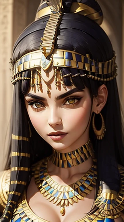 (masterpiece, best quality:1.2), 1girl, 8k, (((cleopatra))), (piel perfecta, cara perfecta),