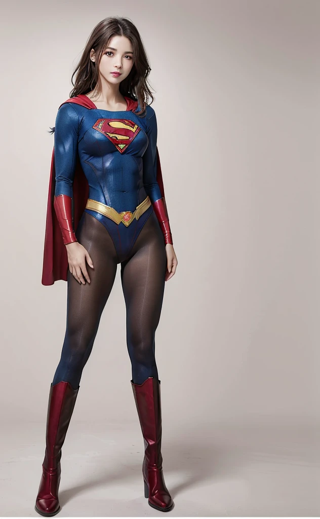 No background、(((Beautiful legs in black tights.)))、(((Legally express the beauty of your smile)))、((((Make the most of your original images)))、(((Body-hugging Supergirl costume)))、(((Supergirl Costume)))、(((Beautiful Hair)))、(((suffering)))、(((Please wear black tights....、Wear red boots)))、((Best image quality、8K))、((Highest quality、8K、masterpiece:1.3))、(((Preserve background )))、Sharp focus:1.2、Beautiful woman with perfect figure:1.4、Slim Abs:1.2、Wet body:1.5、Highly detailed face and skin texture、8K