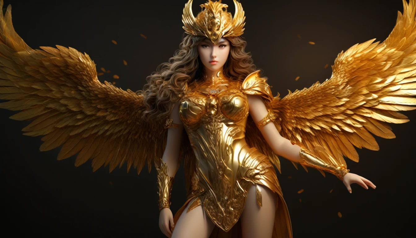 (wallpaper),32k,((Extremely exquisite and beautiful)),(((masterpiece))),(Best quality),Realistic shadows,(high resolution),（（Only one girl：1.3）），Pretty face,beautiful eyes,(Perfect body:1.1)，full body,Golden helmet decorated with feathers，Wearing European-style uniform，Holding a glowing spear and shield，
