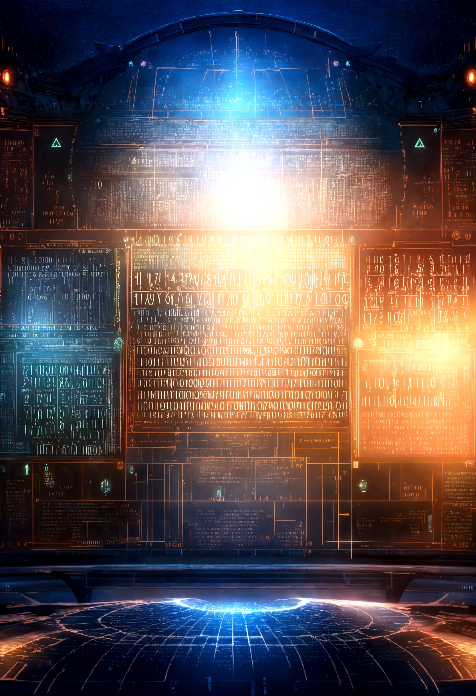 fantasy, (Holographic interface:1.1),(Extremely detailed CG unity 16k wallpaper),Natural Lighting, Soft lighting, Sunlight, Human Development Report (High Dynamic Range), Maximum clarity and sharpness, Multi-layered textures, binary code, The art of math,Only zero and one,