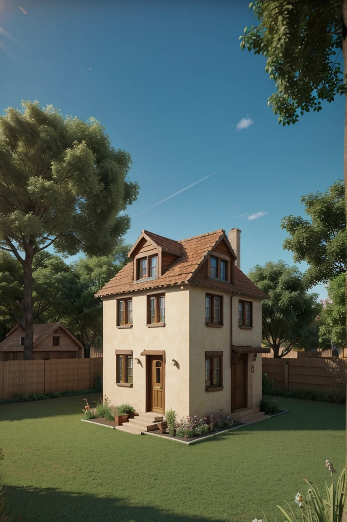 3D animation of houses in the village