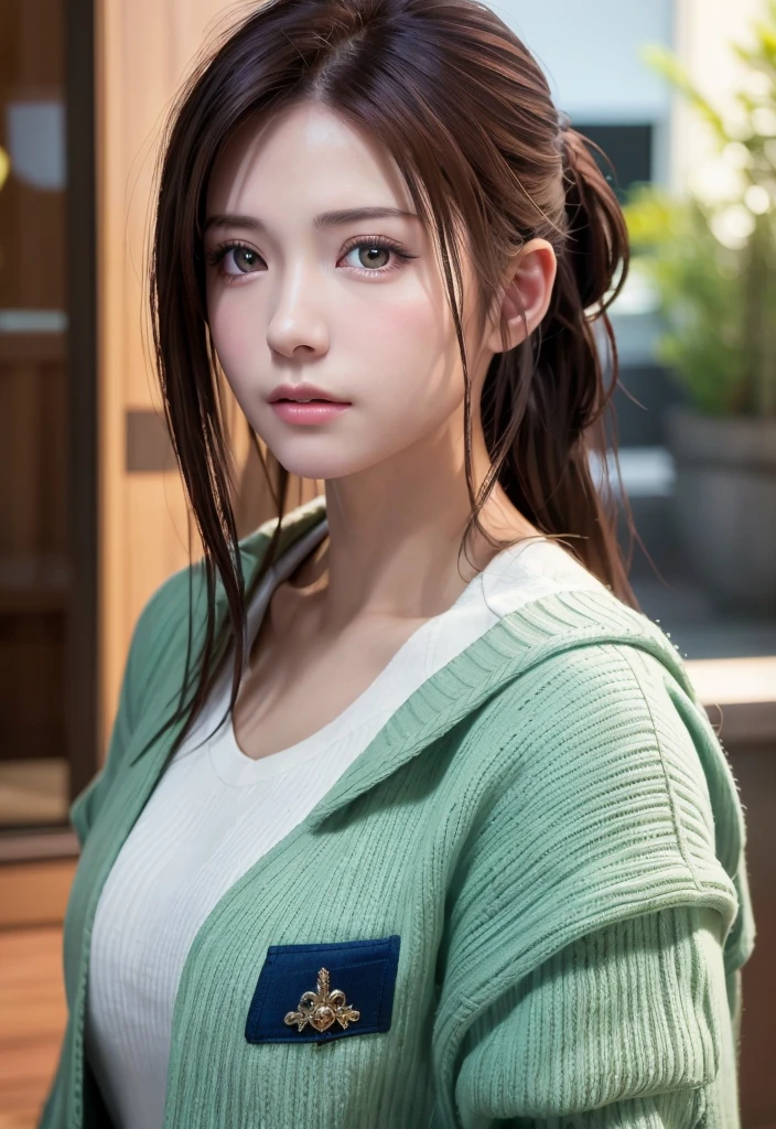 8K, of the highest quality, masutepiece:1.2), (Realistic, Photorealsitic:1.37), of the highest quality, masutepiece, Beautiful young woman, Pensive expression, Thoughtful look, Dressed as a female doctor, Hair tied back, Messy mood, Cinematic background, Tired, Light skin tone