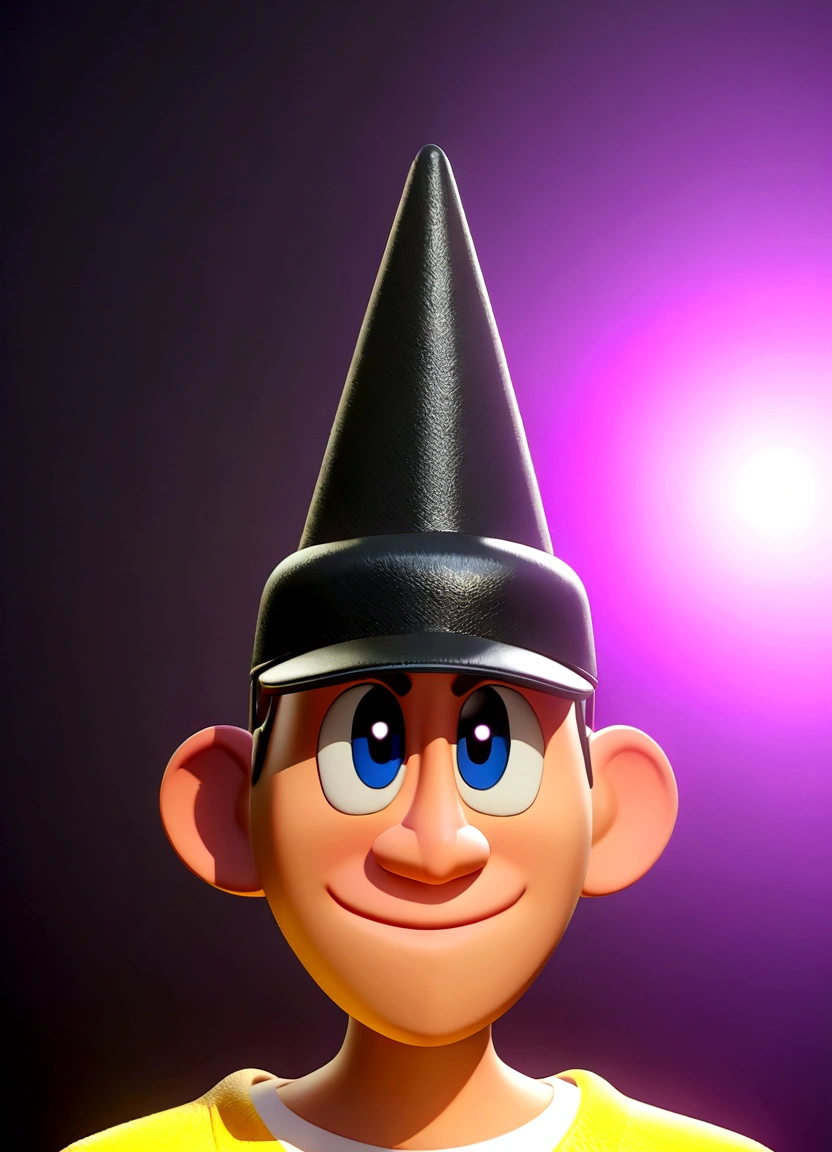 Male cartoon character in a black cap and white t-shirt,1 person, Anime characters, Stylized characters,3D stylized, Arnold Maya Rendering, 3D rendering style, toon render keyshot, 3D Characters, 3D Characters, 3D rendering style, 3D Charactersレンダリング, Cartoon characters, Close-up Character, (Pixar Style) (Master Parts:1.2) (Bokeh) (Highest quality) (Fine skin) (Fine texture) (8K) (clay) (Cinema Lighting)