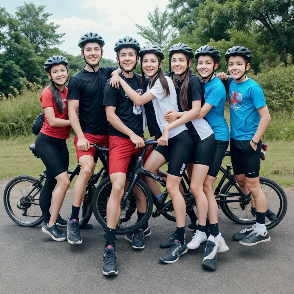 Video ,the group boy 4 girls and 3 boys and 1 . Go for travelling on bike