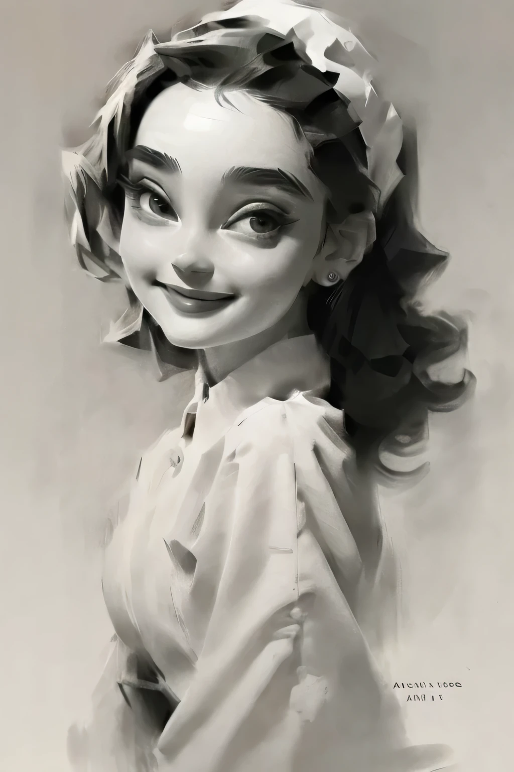 actual,maid,A face as delicate as Audrey Hepburn
(best quality, masterpiece, original photo,Super detailed:1.2), 1 girl,alone,looking at the audience,Smile,Gray and black gradient background,black background
