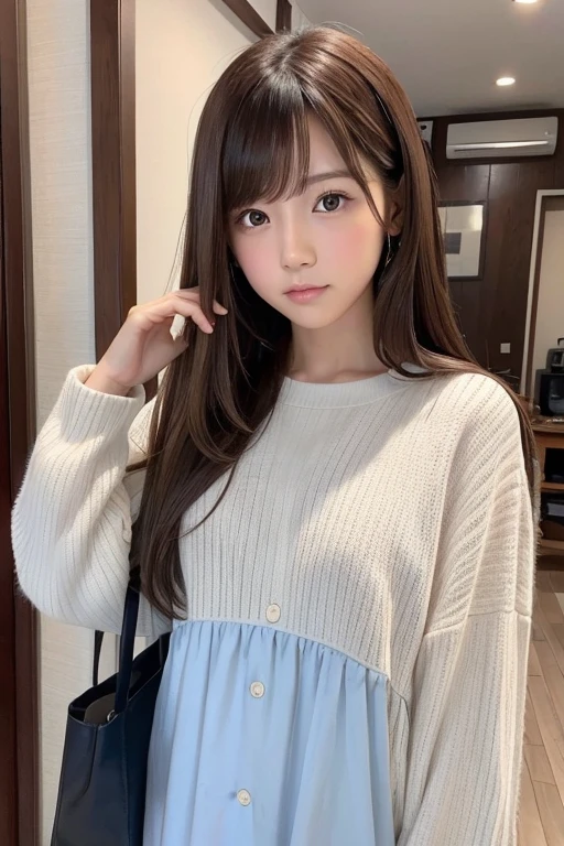 long hair、Brown Hair、Looks like Girls' Generation's Yoona、White T-shirt、Fluttering skirt、Stiletto heels、Big eyes、C Cup、Cute Nails、Natural Makeup、whole body、Height: 168cm、Model Body Type、I have a supplement