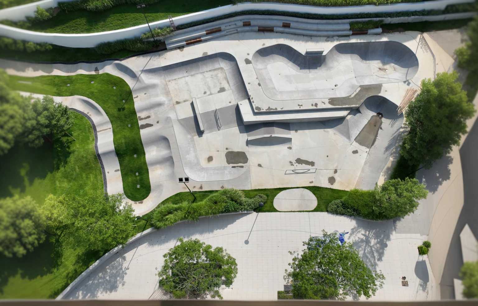 garden、Trees,Bird's eye view,