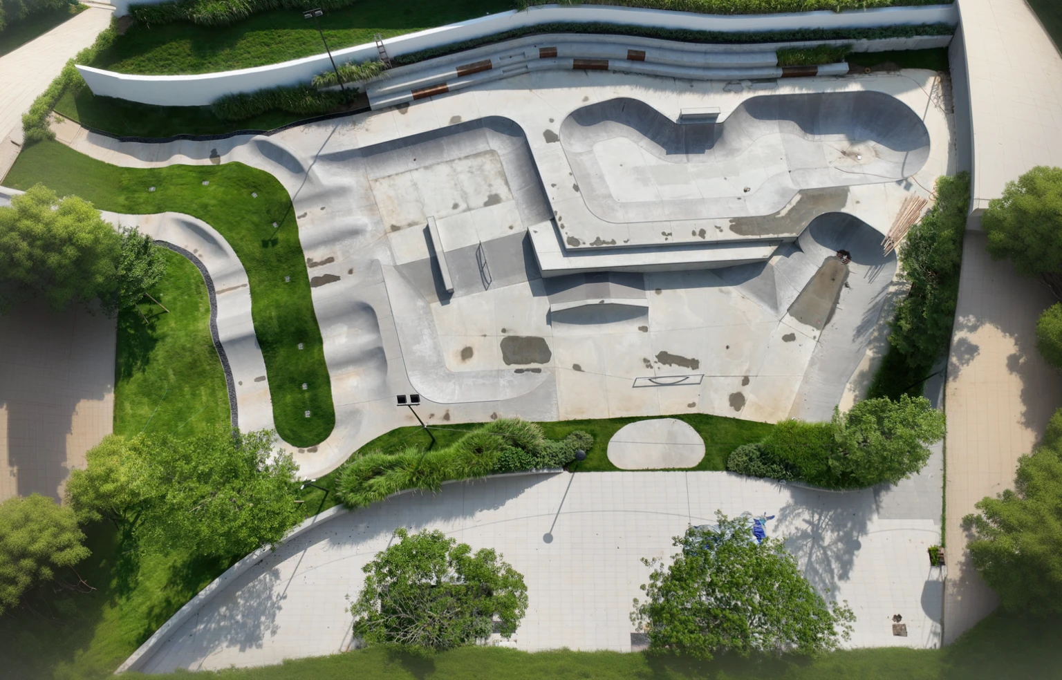 garden、Trees,Bird's eye view,