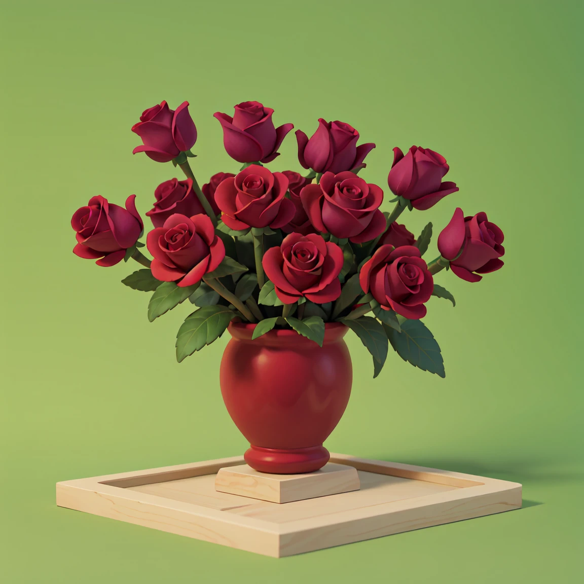 A bouquet of pink roses,Fen,Realism,Green Background,Medium shot,2.5D,game props,Cartoon