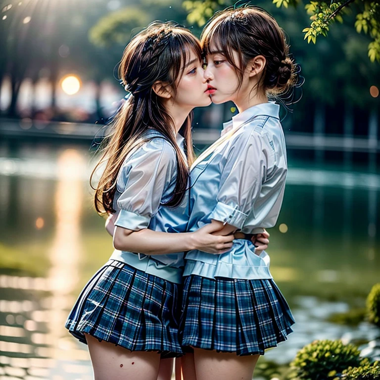 SFW, ((David Hamilton:1.37, White and vivid colors))、Extremely Detailed (Tiny Oppai-Loli Twins:1.37)、{(Dynamic-angle)|(from side)|(from back)|((from below:1.2))}、{(((Kissing face to face:1.41) Against the Nipples to Nipples Pressing hard))| (Standing Full Body:1.2) | ZoomedOut }、{(Floating hair with Strong wind)|(Ass focus)|French Braid|bun}、8K best quality、((Masterpiece:1.2、Photo-realistic:1.4)), { kodachrome | realistic | photorealistic | RAW } BREAK
((Detailed KAWAII Face、Detailed Radiant PearlSkin) with Transparency)、Smooth shading、(SOFT focus BokeH)、Soft Lighting、((school uniform with white Thongs))、{Flowers|Flower wreath|smile|Joyful|Pleasuring|Different types of hair colors}、{(Light Particles:1.2)|(Lens Flare)|(Luminescent Particles:0.6)}、{(((Just a heads above the Lake))) |Sparkling Lake surface|Splashing water|Before dawn|magic hour|morning glow|foggy|Haze|Colored Horizon}、{ Whole Body proportions and all limbs are anatomically accurate | hidden hands | PUNIPUNI } .